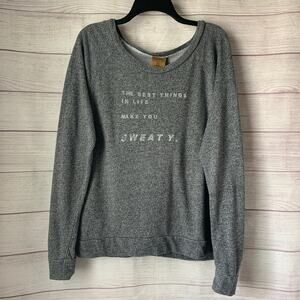 Good hYOUman Gray Long Sleeve Pullover Top or Lightweight Sweatshirt SWEATY